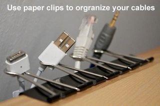 Use paper clips to organise your cables